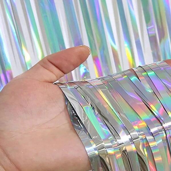 CORTINA FIESTA LARGA TORNASOL PLATA 195X95CM E1